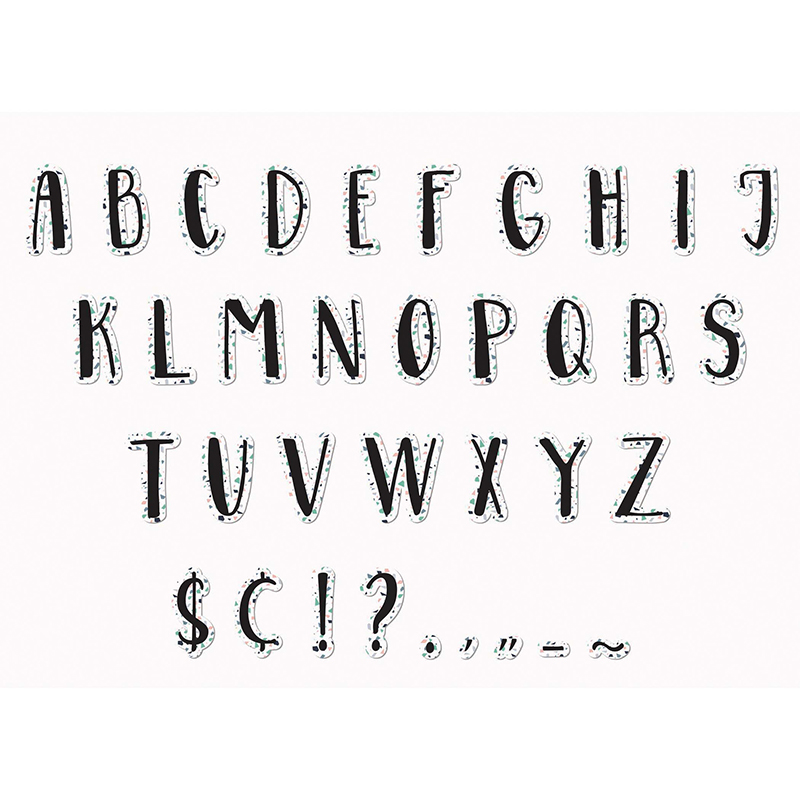 Picture of Eureka EU-845332 4 in. Simply Sassy White Terrazzo Deco Letters