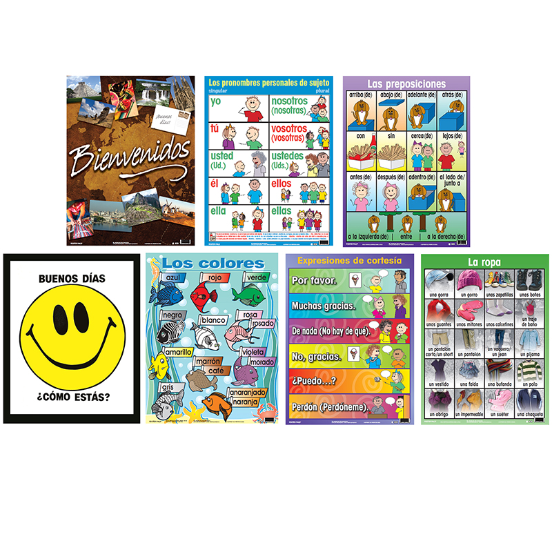 Picture of Poster Pals PSZPS38 24 x 18 in. Spanish Essential Classroom Posters - Set of 2