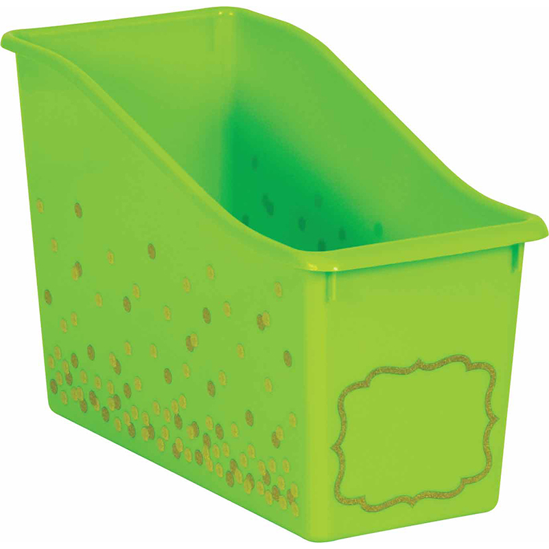 Picture of Teacher Created Resources TCR20337 5.5 x 11.37 in. Lime Confetti Plastic Book Bin