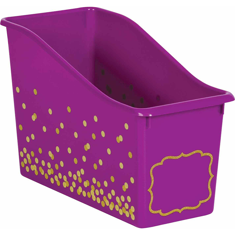 Picture of Teacher Created Resources TCR20339 5.5 x 11.37 in. Purple Confetti Plastic Book Bin