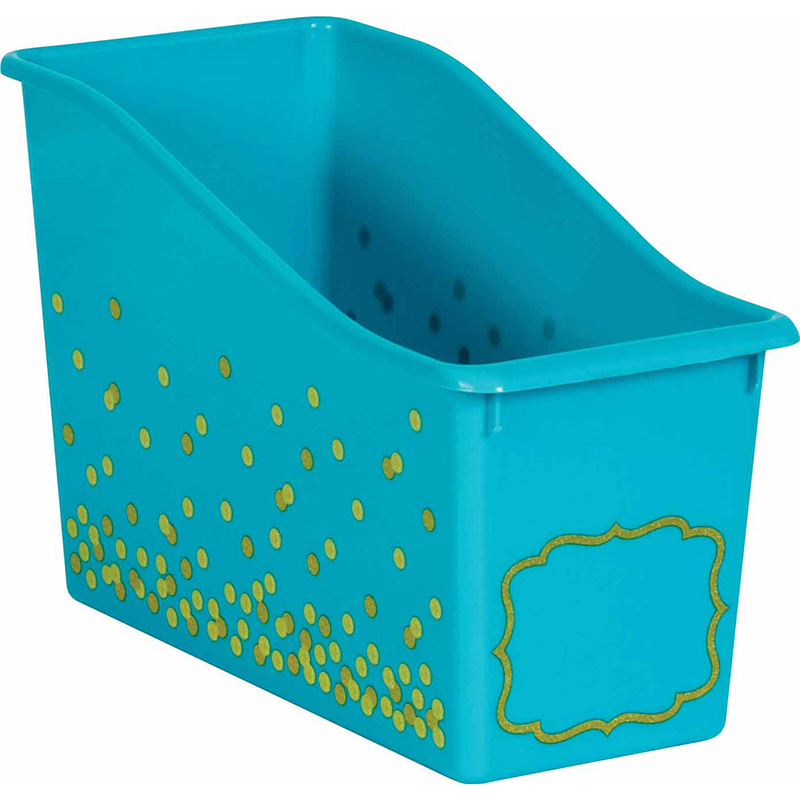 Picture of Teacher Created Resources TCR20340 5.5 x 11.37 in. Teal Confetti Plastic Book Bin
