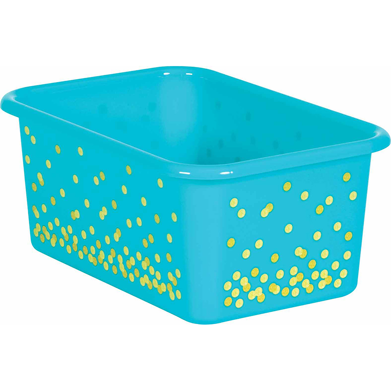 Picture of Teacher Created Resources TCR20893 Teal Confetti Small Plastic Bin