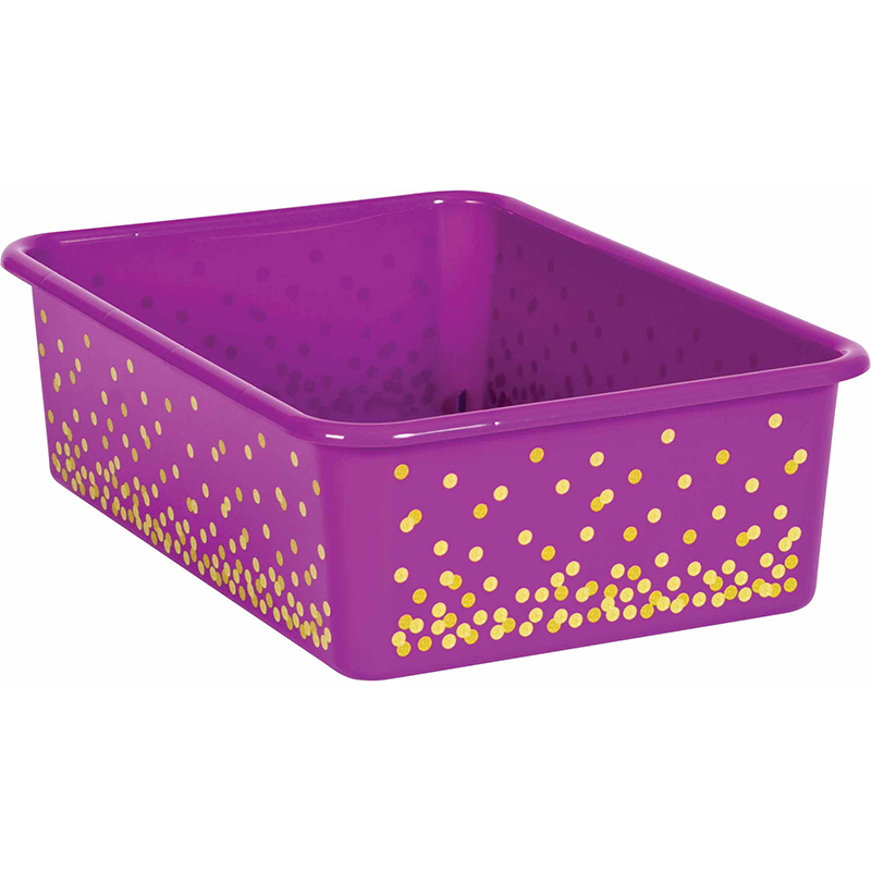 Picture of Teacher Created Resources TCR20899 Purple Confetti Plastic Bin&#44; Large