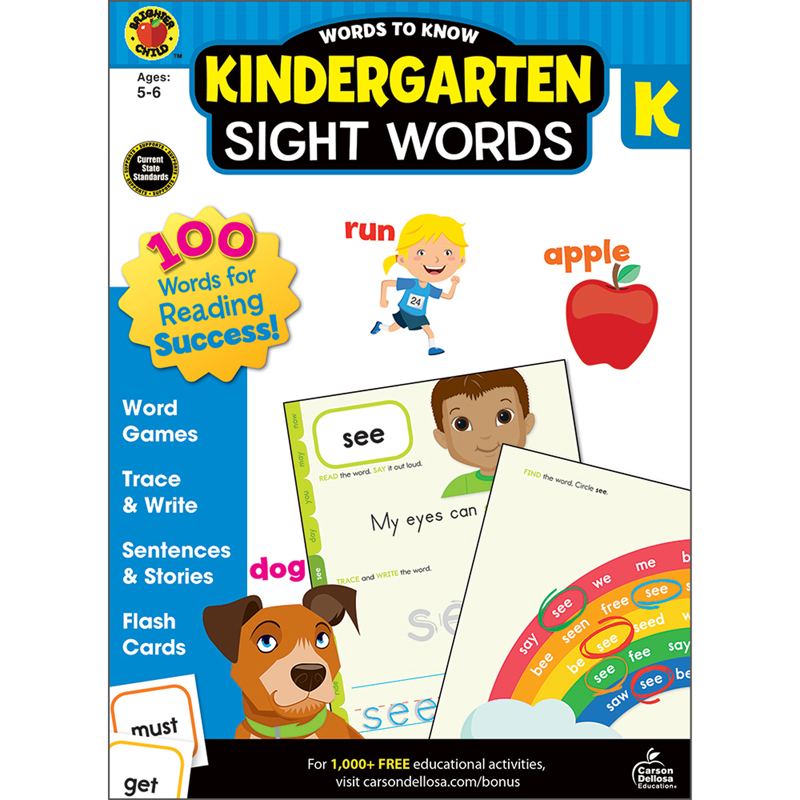 Carson Dellosa CD-705234 Word to Know Kindergarten Sight Words Workbook - Multi Color -  Carson Dellosa Publishing LLC