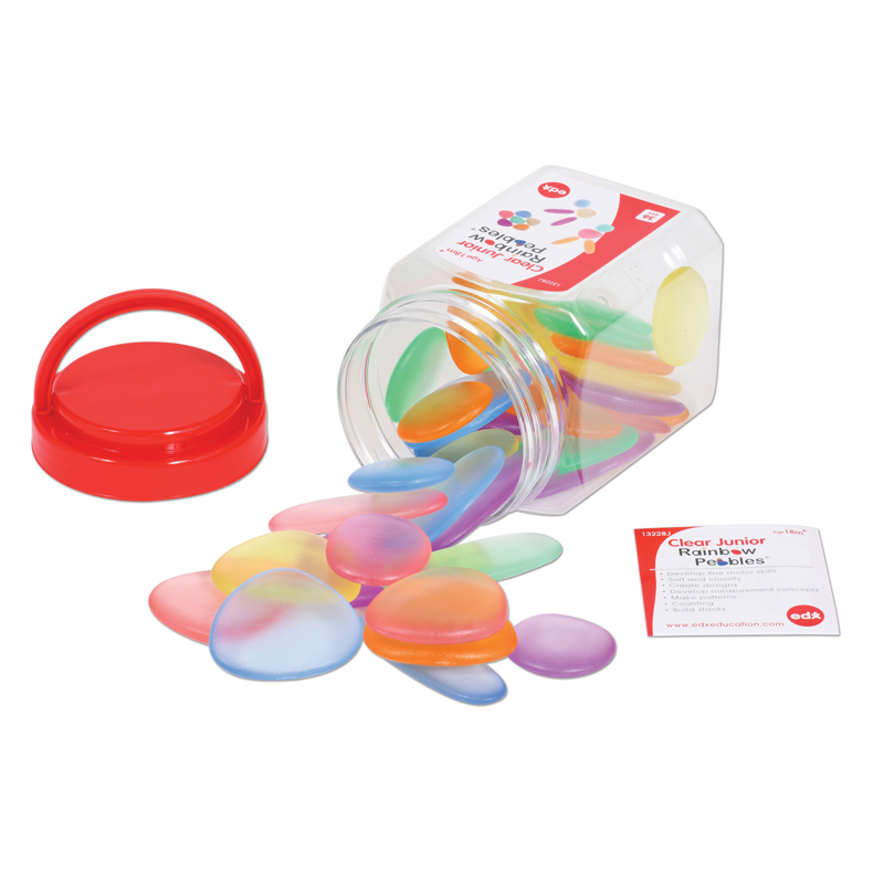 Picture of Learning Advantage CTU13228 Junior Rainbow Pebbles - Clear - 36 Piece - Multi Color