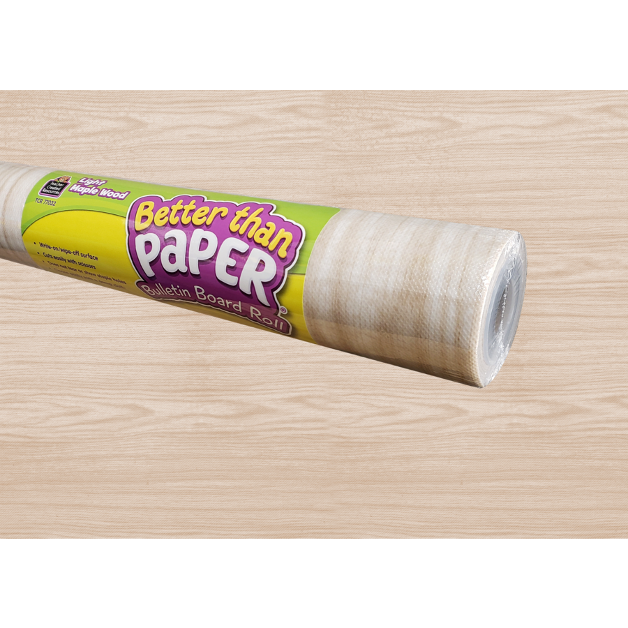 Light Maple Wood Better Than Paper Bulletin Board Roll, 4 Count -  Teacher Created Resources, TE753309