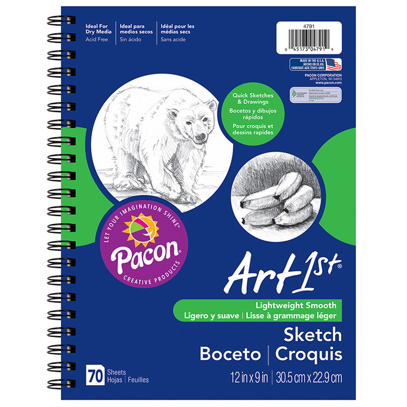 Pacon PAC4791-3 Art 1st Sketch Diary, 12 x 9 in. - 3 Each