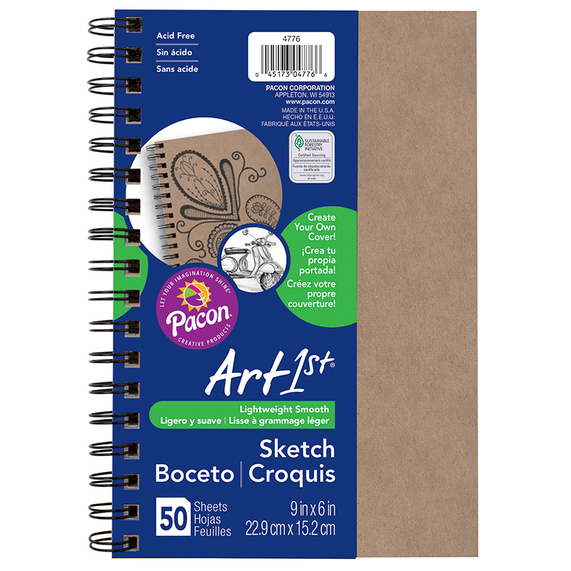 Picture of Pacon PAC4776-6 9 x 6 in. Sketch Diary Chip Cover&#44; Natural - 6 Each