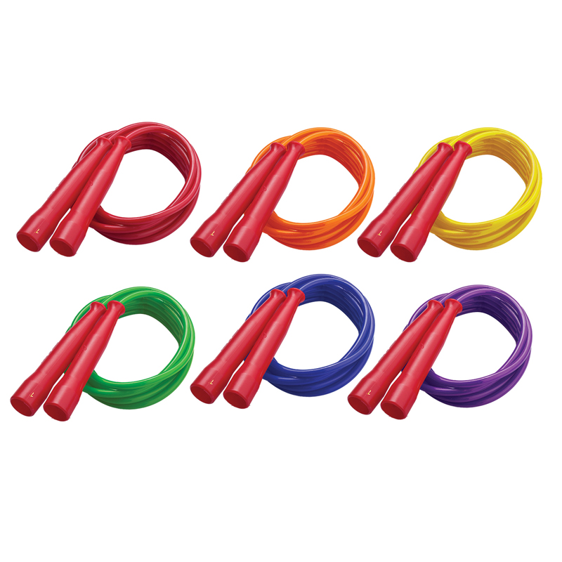 Picture of Champion Sports CHSSPR7-12 Speed Rope 7 ft. Red Handle Assorted Licorice Rope - 12 Each