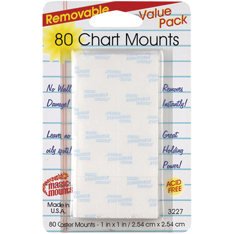 1 x 1 in. Wall Mounting Tabs 80 Chart Tabs - Pack of 3