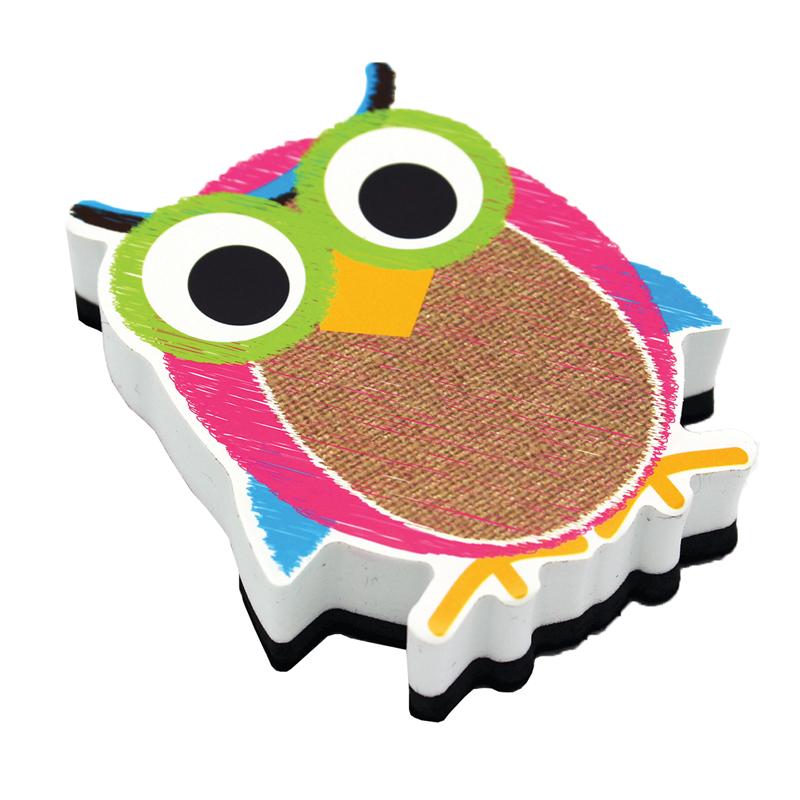 Picture of Ashley Productions ASH10049-6 Burlap Scribble Owl Magnetic Whiteboard Eraser - 6 Each