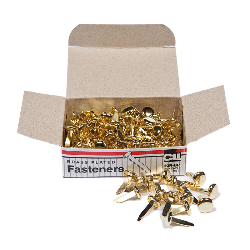 0.5 in. Paper Fasteners - 100 Per Box - Pack of 20