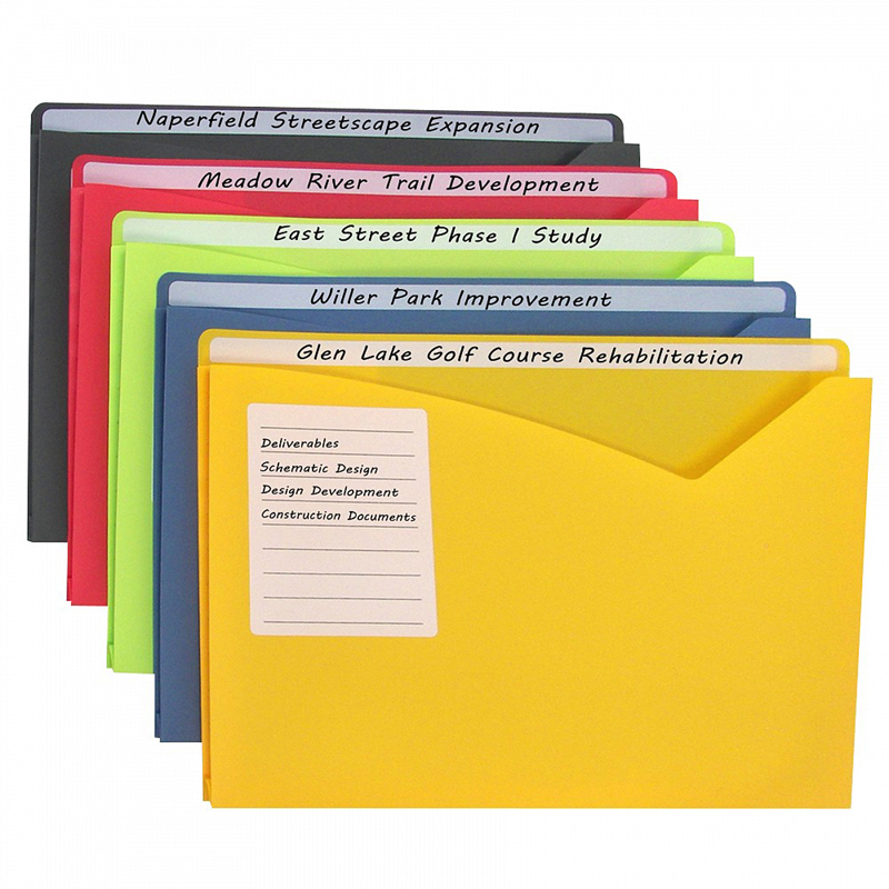 C-Line Products  Assorted Write On Poly File Jackets - 10 Per Box - Pack of 2