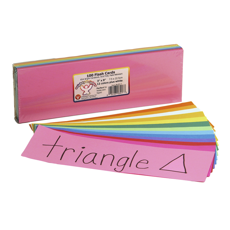 Picture of Hygloss Products HYG43917-3 3 x 9 in. Bright Flash Cards - Pack of 3