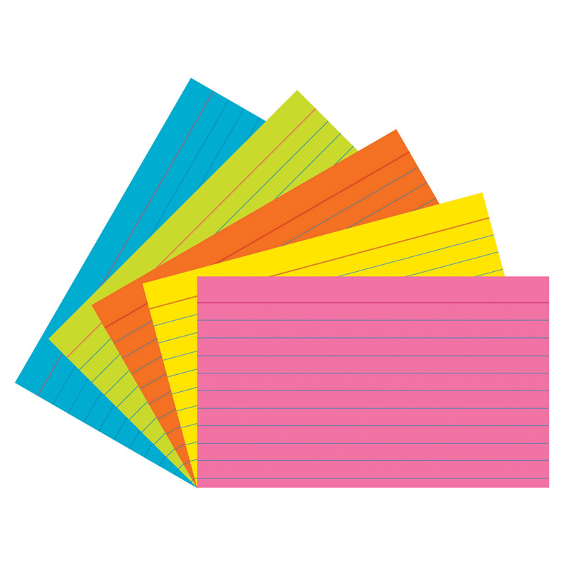 Picture of Pacon PAC1726-6 Super Bright Index Cards Ruled - 3 x 5 in. - Pack of 6