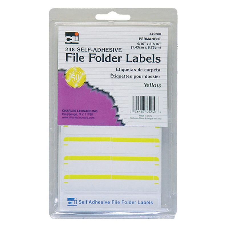Picture of Charles Leonard CHL45240-12 File Folder Labels&#44; Yellow - Pack of 12