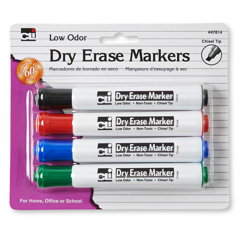 Picture of Charles Leonard CHL47814-12 Dry Erase Markers Barrel Style - 4 Per Pack - Pack of 12