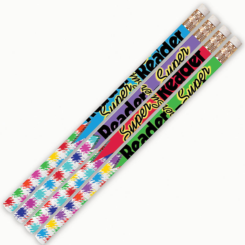 Super Reader Motivational Fun Pencils - 12 Dazon