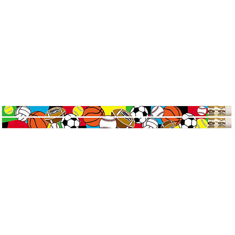 Super Sports Motivational Fun Pencils - 12 Dazon