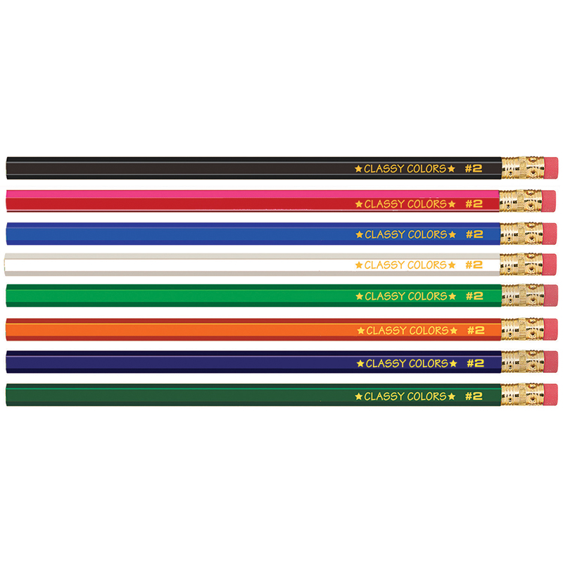 Wood Case Hex Pencils, Assorted Color - Pack of 12