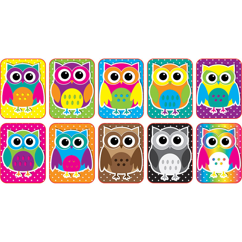 Picture of Ashley Productions ASH78007-3 Color Owls Mini Whiteboard Erasers Non Magnetic - Pack of 3