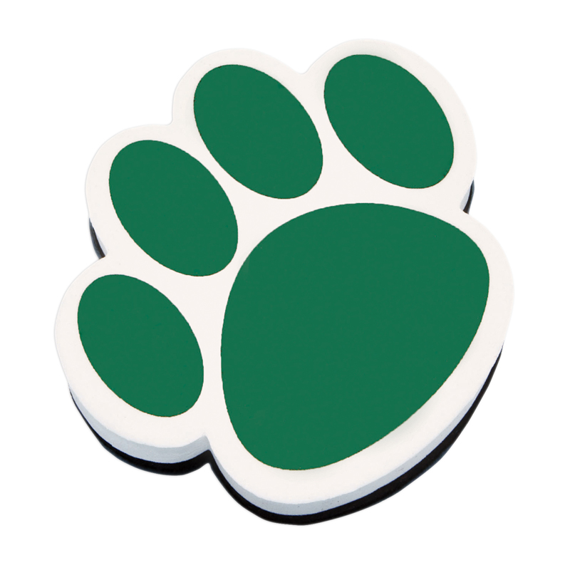 Picture of Ashley Productions ASH10001-6 Magnetic Whiteboard Eraser&#44; Green Paw - 6 Each
