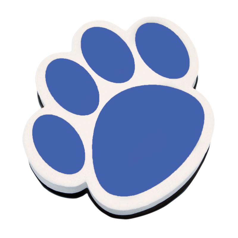 Picture of Ashley Productions ASH10002-6 Magnetic Whiteboard Eraser&#44; Blue Paw - 6 Each