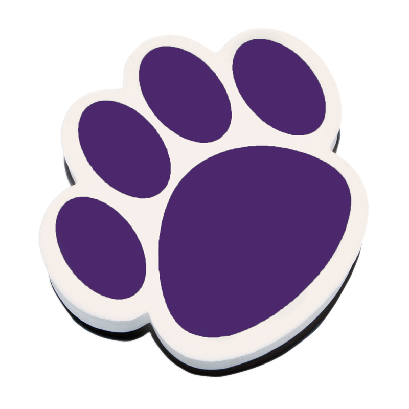 Picture of Ashley Productions ASH10005-6 Magnetic Whiteboard Eraser&#44; Purple Paw - 6 Each