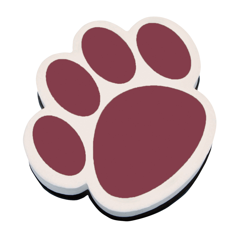 Picture of Ashley Productions ASH10012-6 Magnetic Whiteboard Eraser&#44; Maroon Paw - 6 Each