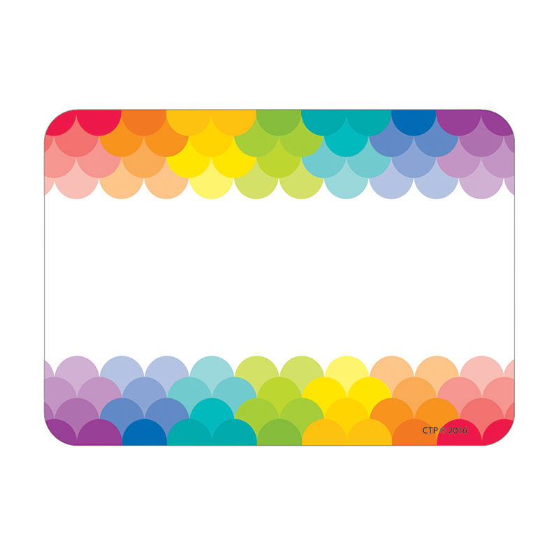Painted Palette Rainbow Labels Scallops - 6 Each