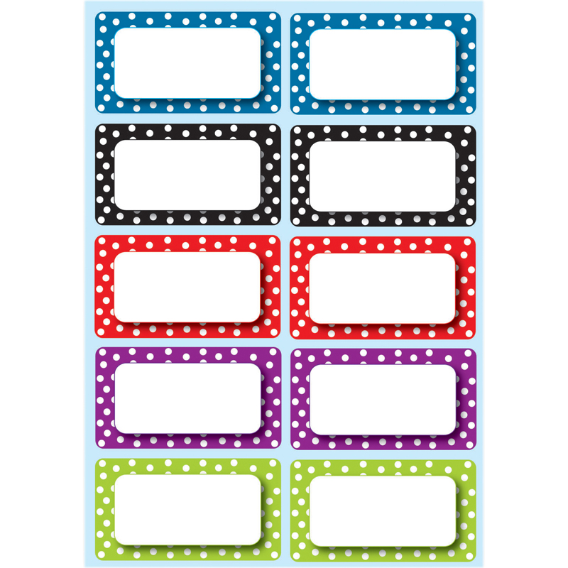 Picture of Ashley Productions ASH10118-6 Die Cut Magnets Polka Dot Nameplates - 6 Each