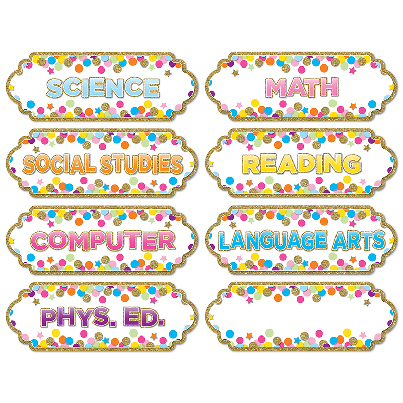 Picture of Ashley Productions ASH19007-6 Magnetic Confetti Classroom Subject - Pack of 6