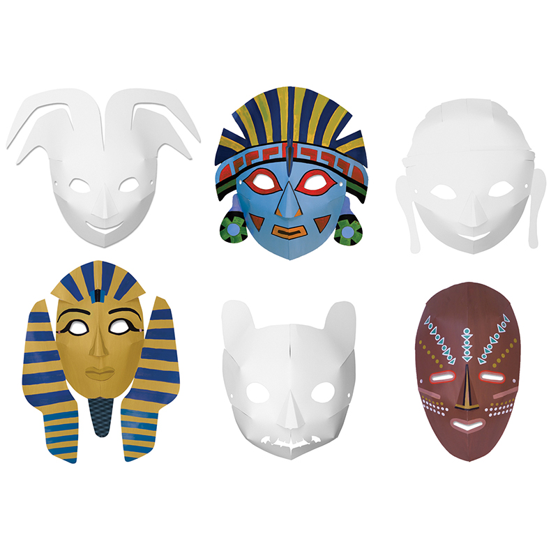 Pacon  Creativity Street Multi Cultural Dimensional Masks - 24 Per pack - Pack of 3