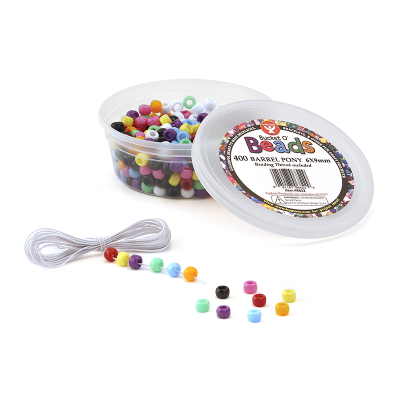 Picture of Hygloss Products HYG6822-6 Barrel Pony Beads - 400 Piece - 6 Each