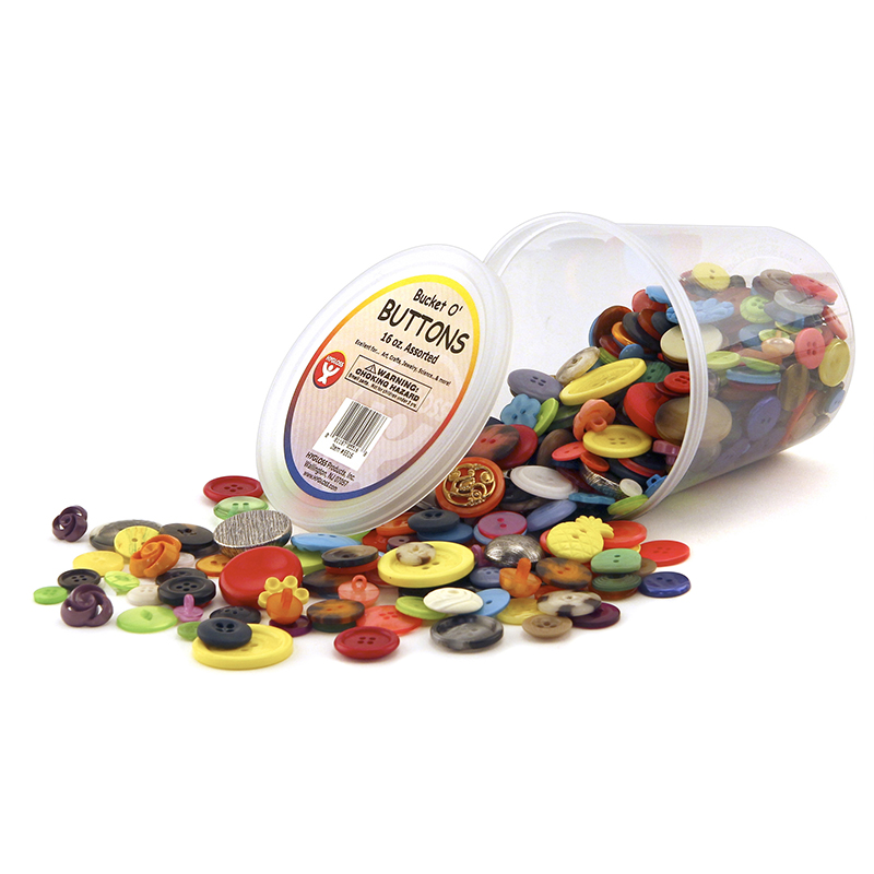 Picture of Hygloss Products HYG5516-3 16 oz Assorted Buttons Bucket - 3 Each
