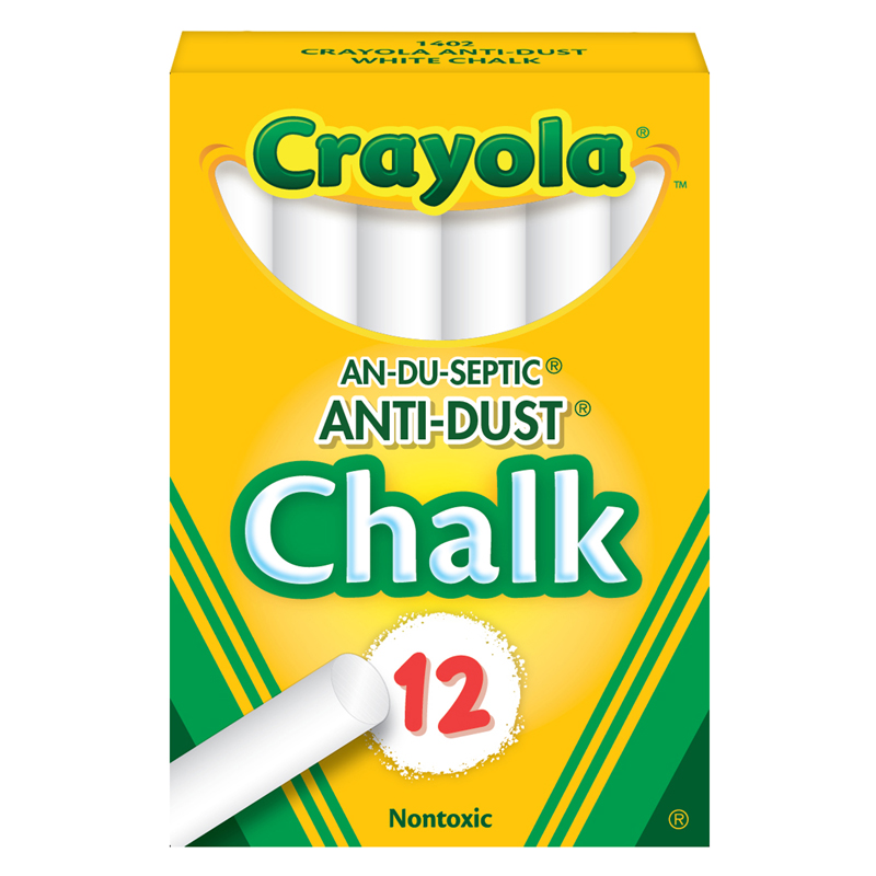 Picture of Crayola BIN1402-24 Chalk Anti-Dust White 12 Count - Box of 24