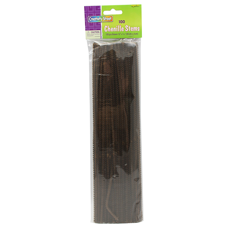 Pacon  Creativity Street Chenille Stems, Brown - 12 in. - Pack of 12