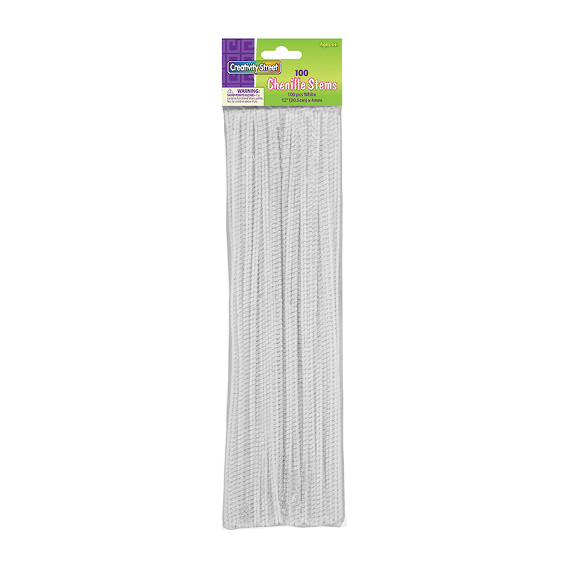 Pacon  Creativity Street Chenille Stems, White - 12 in. - Pack of 12