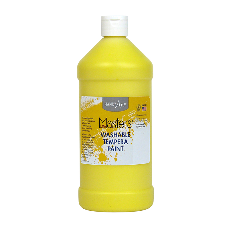 32 oz Little Masters Washable Paint, Yellow - 6 Each