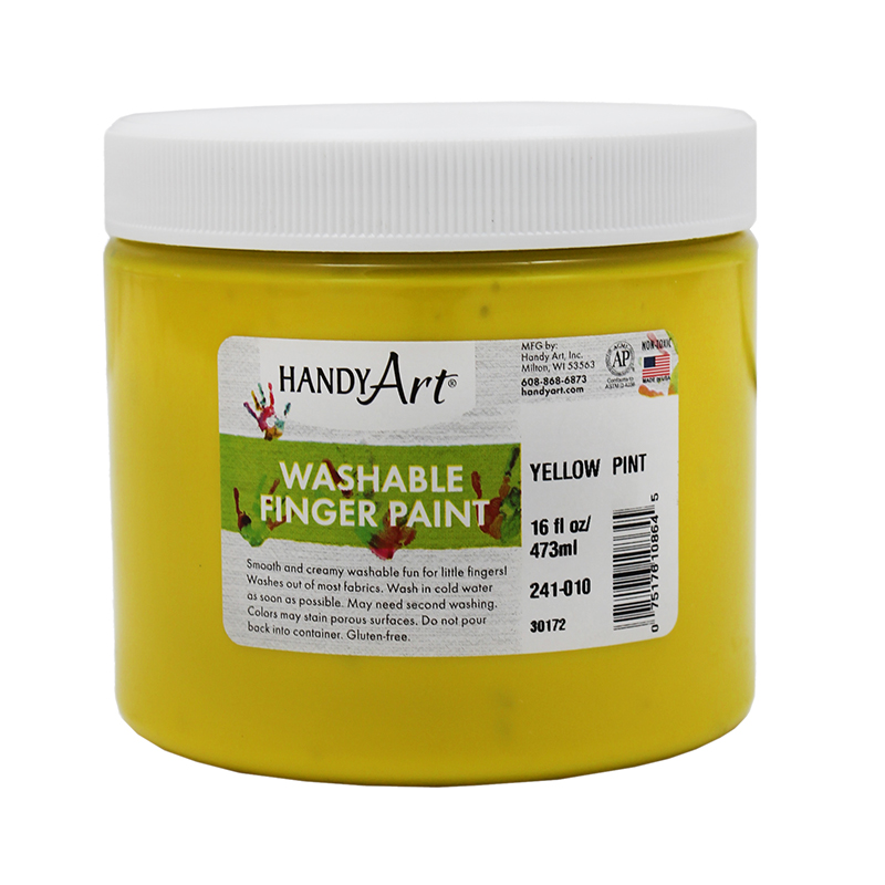 Yellow Washable Finger Paint, 16 oz - 6 Each