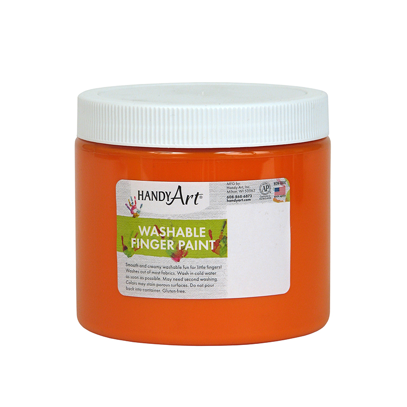RPC241015-6 Orange Washable Finger Paint, 16 oz - 6 Each