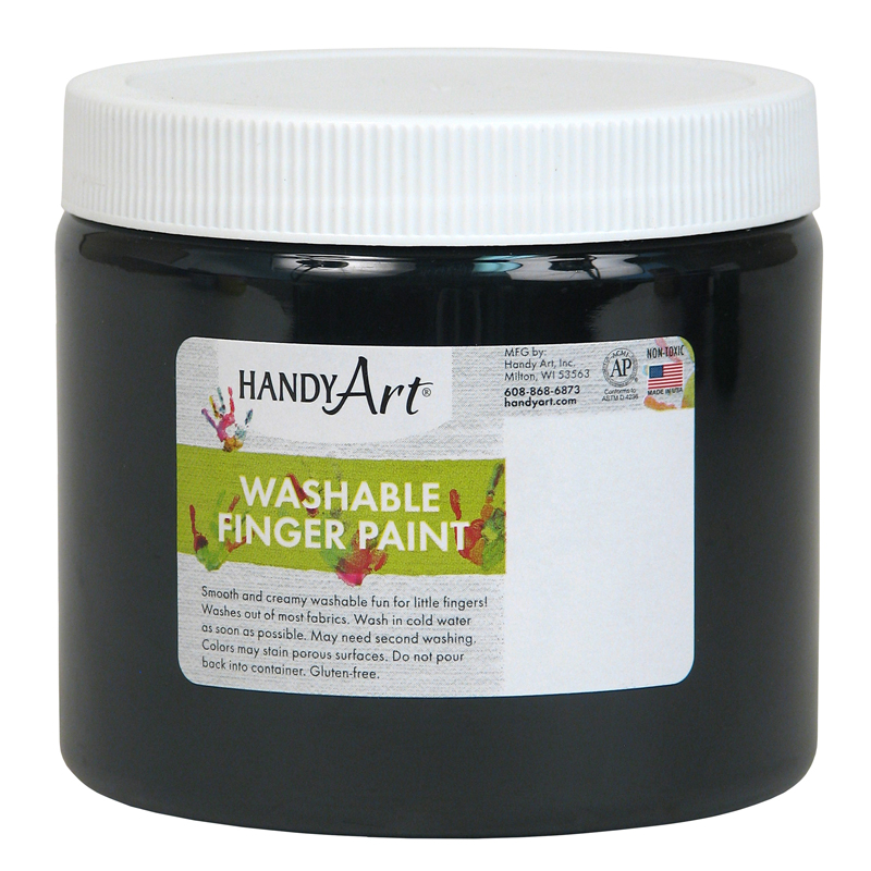 Black Washable Finger Paint, 16 oz - 6 Each