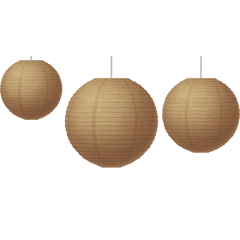 Picture of Teacher Created Resources TCR77228-3 Burlap Paper Lanterns - Set of 3