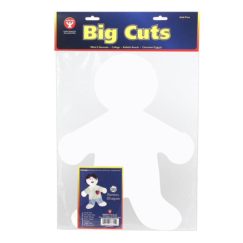Picture of Hygloss Products HYG68355-3 Big Cut-Outs 16 in. Me Kid&#44; White - Pack of 3