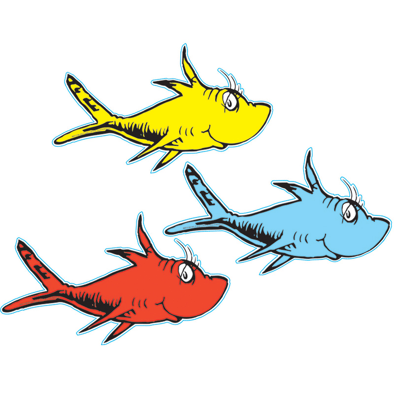 Picture of Eureka EU-841218-3 Dr Seuss One Fish Two Fish Paper Cut Outs - Pack of 3