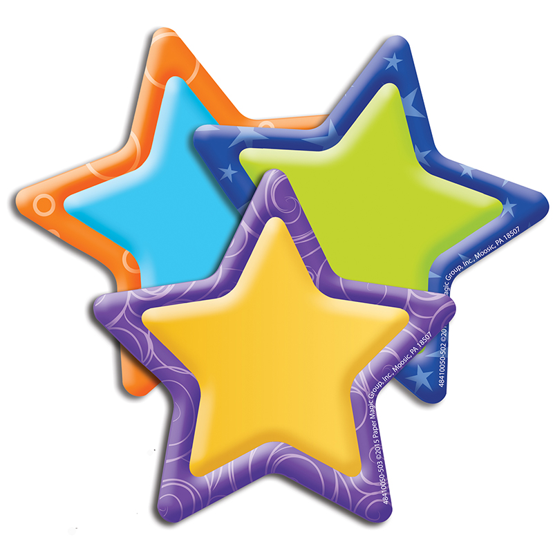 Stars Assorted Paper Cut Outs - Pack of 6