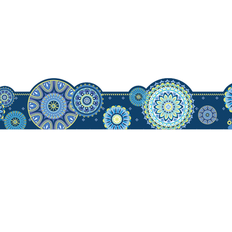 Blue Harmony Mandala Ex Wide Trim Die Cut Deco - Pack of 6
