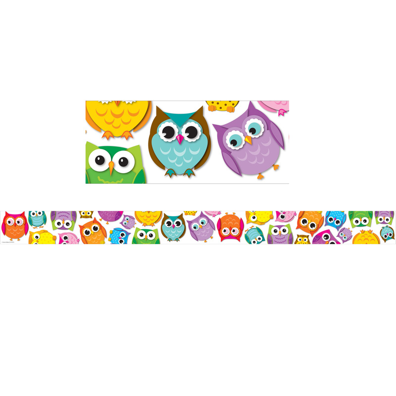 Picture of Carson Dellosa CD-108176-6 Colorful Owls Border - Pack of 6