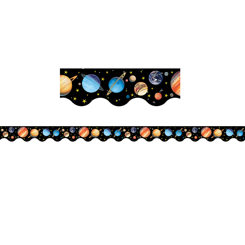 Teacher Created Resources Scalloped Solar System Border Trim, 35 Feet Per Pack, 6 Packs