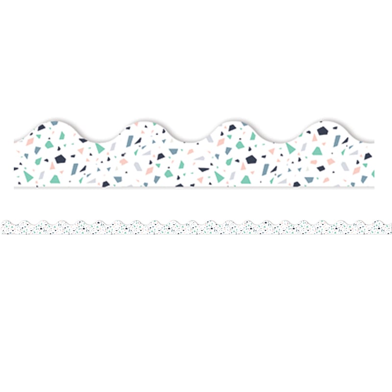 White Terrazzo Deco Trim - Pack of 6
